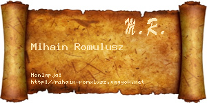 Mihain Romulusz névjegykártya